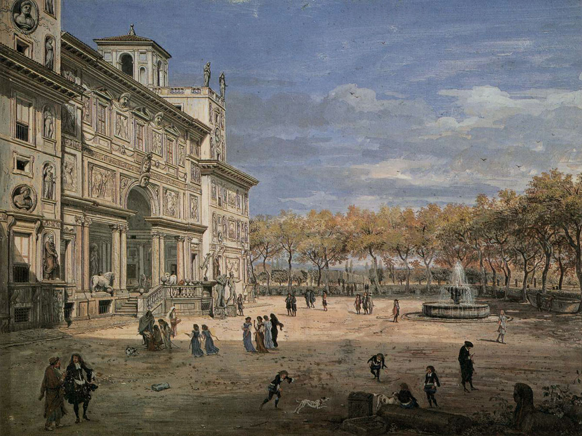Gaspar Van Wittel, Les jardins de la Villa Medicis